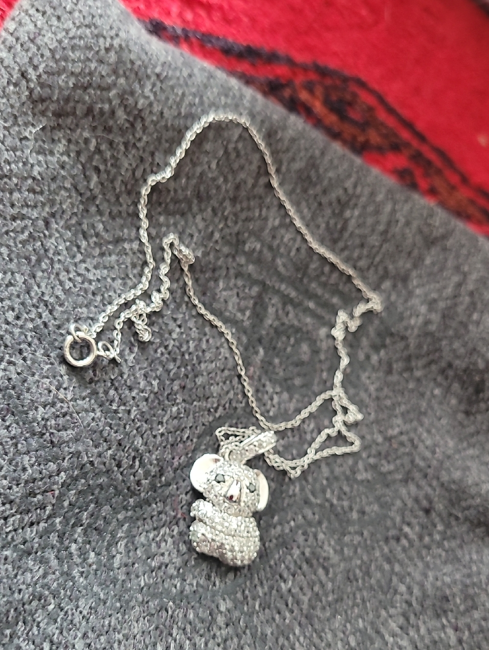 Sterling Silver KOALA Pendant Necklace - Silver